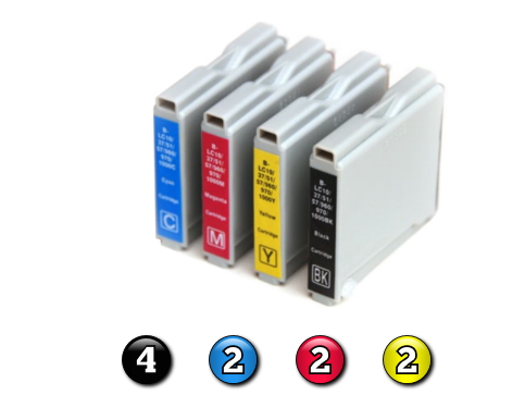10 Pack Combo Compatible Brother LC37 (4BK/2C/2M/2Y) ink cartridges
